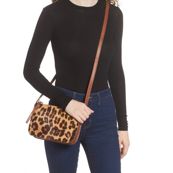 NWT Madewell Simple Leopard Print Genuine Calf Hair Crossbody Bag - Picture 4 of 17